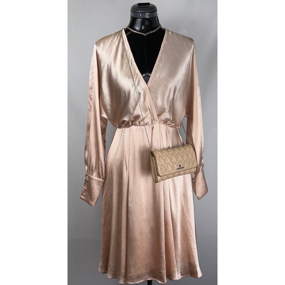 SugarLips Angel Eyes Champagne Satin Mini Dress XS NWT